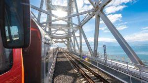 Движение поезда Таврия после происшествия на Крымском мосту