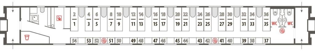 Билеты по схеме плацкартного вагона поезда Таврия 